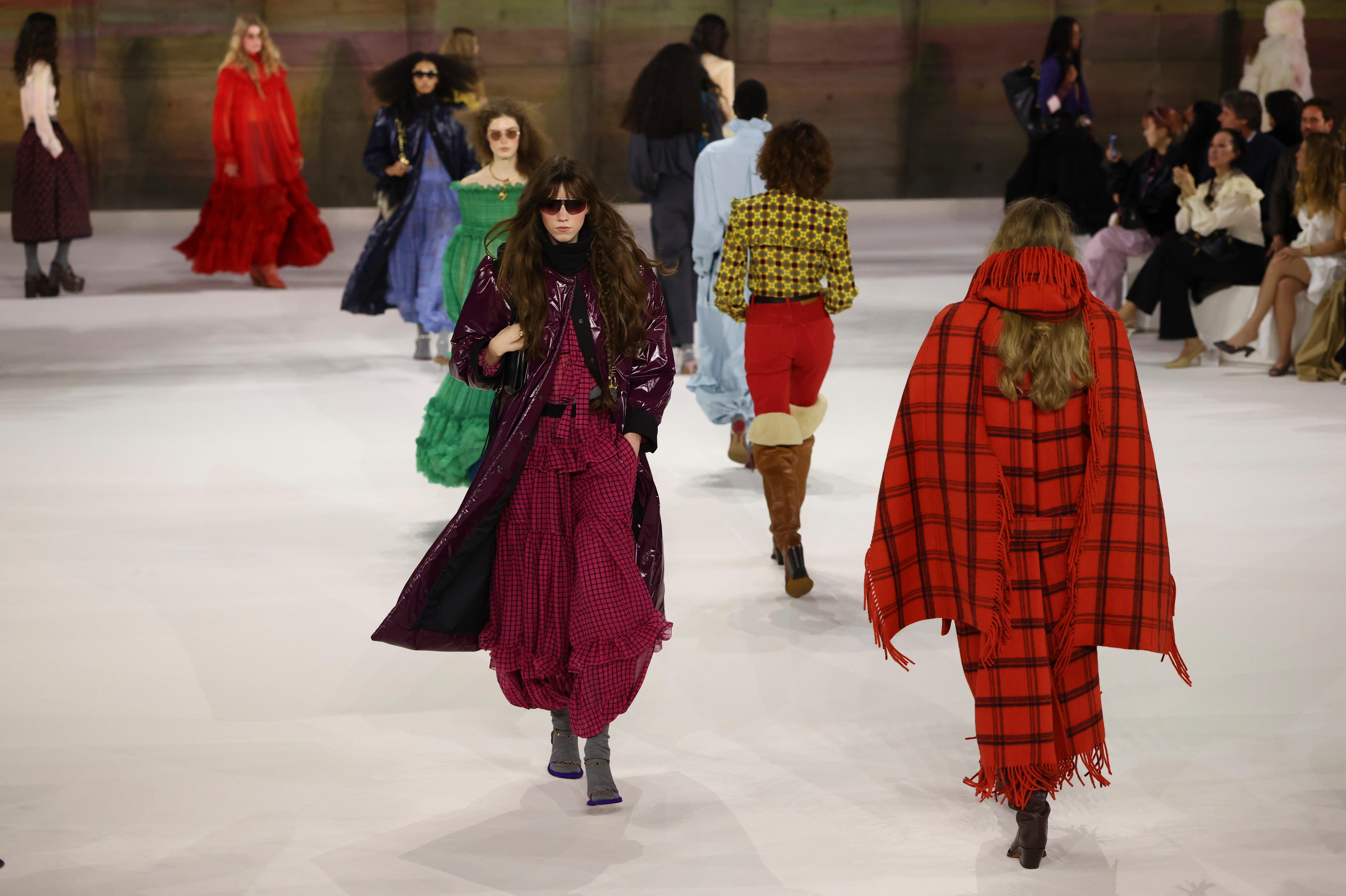 Models wear creations from the Chloe Fall/Winter 2026-2027 Women’s collection...