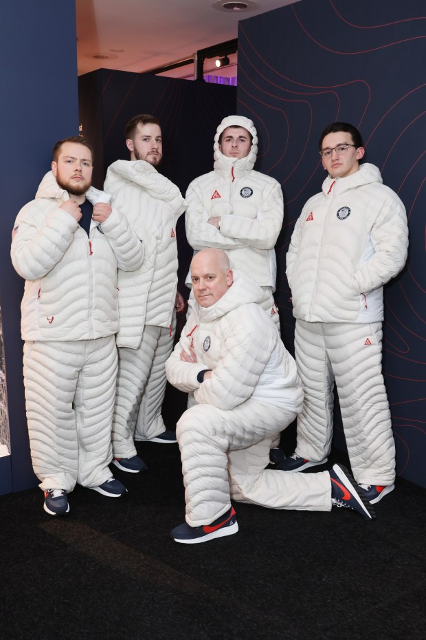 U.S. Olympians Luc Violette, Benjamin Richardson, Rich Ruohonen, Daniel Casper and Aidan Oldenburg attend the Team USA Welcome Experience at the 2026 Milan-Cortina Olympics on February 04, 2026 in Milan, Italy. (Photo by Joe Scarnici/Getty Images)