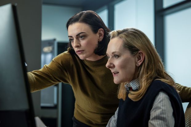 Nora-Jane Noone and Cathy Belton in a scene from "Hidden Assets." ( Acorn TV)