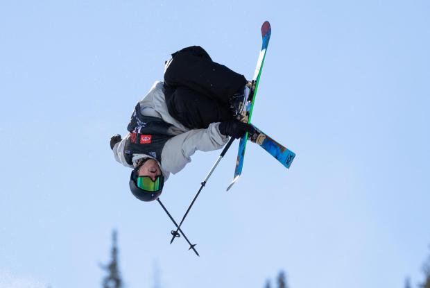 FILE - Hunter Hess, of the United States, executes a trick in the halfpipe finals during the World Cup U.S. Grand Prix freestyle skiing event in Copper Mountain, Colo., Dec. 17, 2022. (AP Photo/Hugh Carey, File)