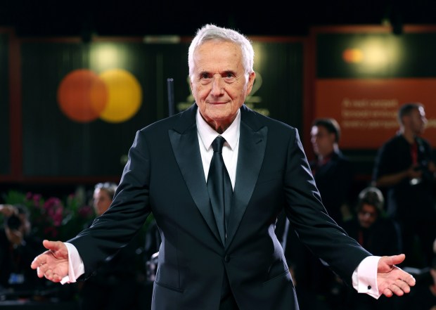 VENICE, ITALY - SEPTEMBER 01: Marco Bellocchio attends the "Portobello" red carpet during the 82nd Venice International Film Festival on September 01, 2025 in Venice, Italy. (Photo by Vittorio Zunino Celotto/Getty Images)