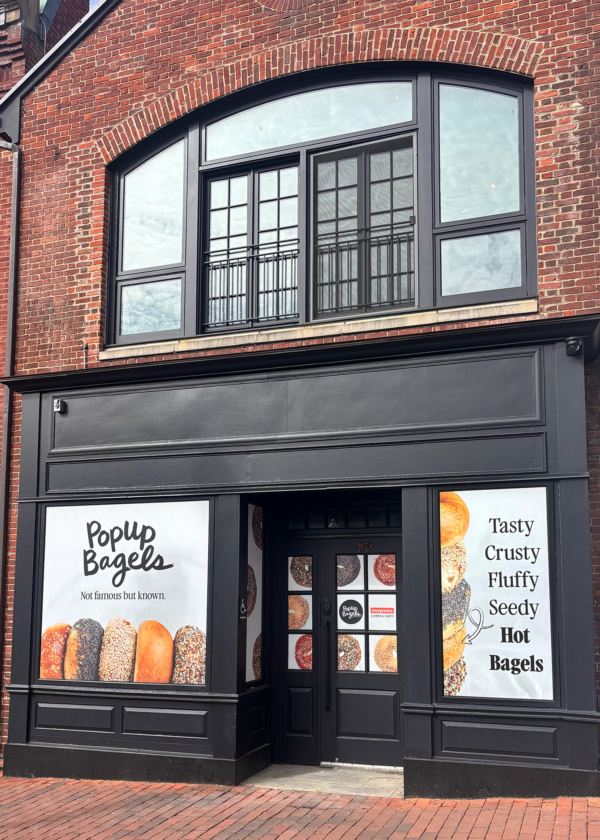 exterior of a bagel shop