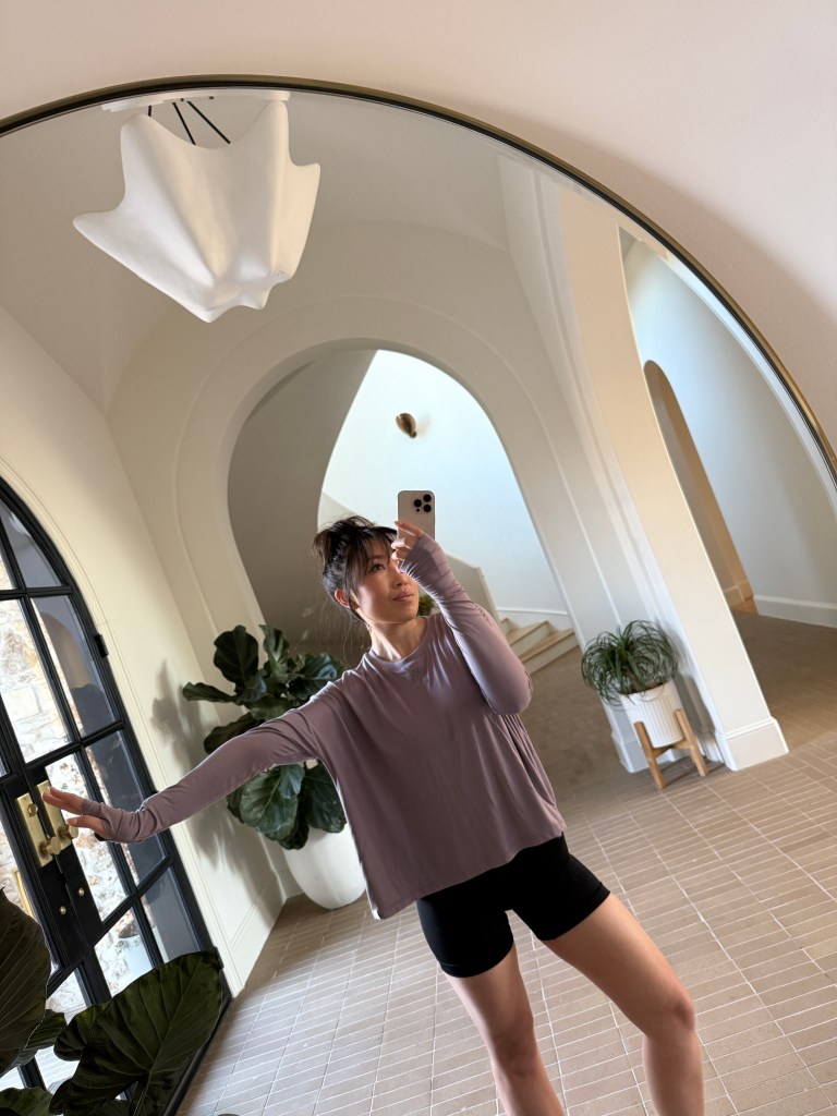 cassey ho wearing popflex perfect long sleeve blogilates