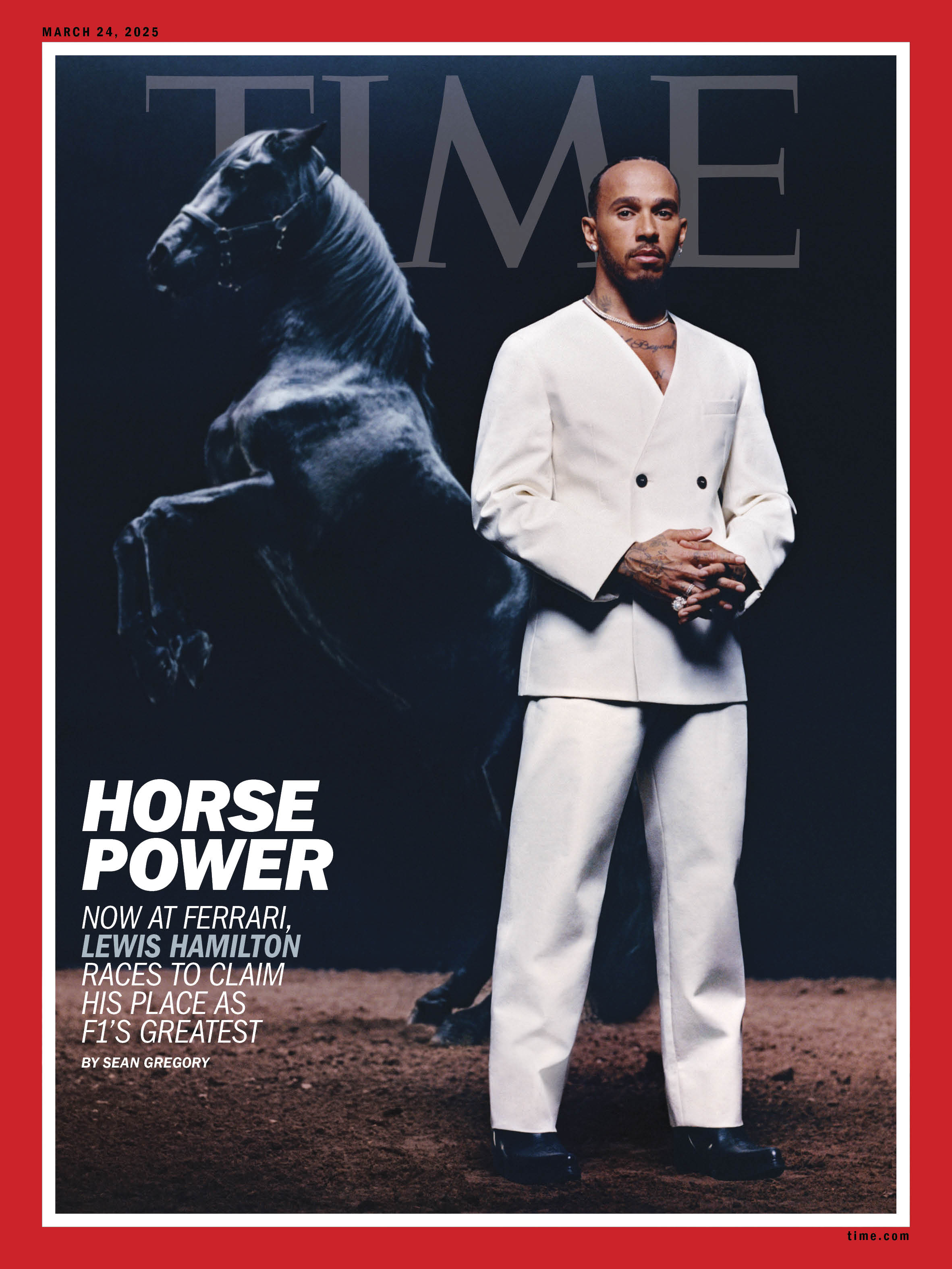 Lewis Hamilton Horse Power Time Magazine cover