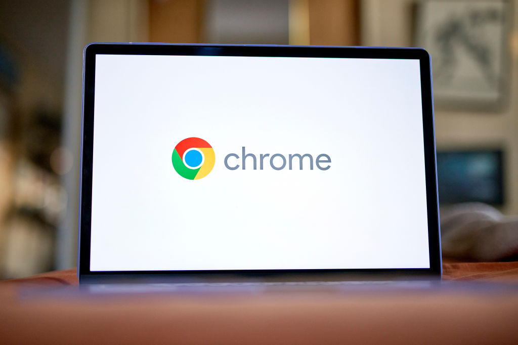 The Google Chrome logo on a laptop arranged in the Queens borough of New York, U.S. on Nov. 19, 2024