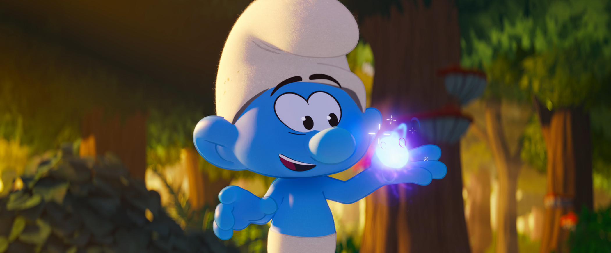 No Name Smurf, voiced by James Corden, in the new Smurfs movie.