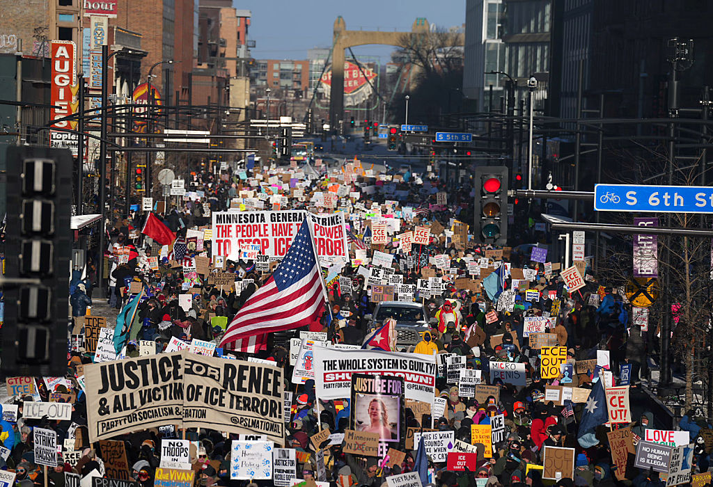 Anti-ICE (Immigration and Customs Enforcement) demonstration, Minneapolis, Minnesota, January 2026