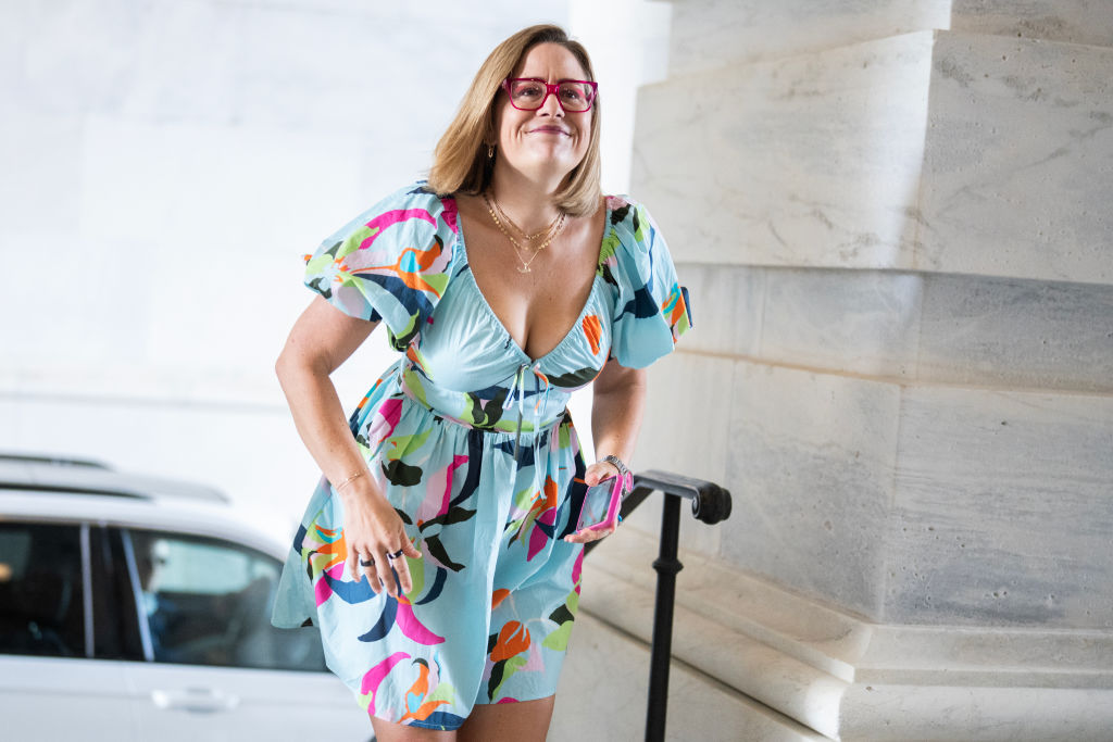 Sen. Kyrsten Sinema, I-Ariz.,  arrives for a vote in the U.S. Capitol July 8, 2024.