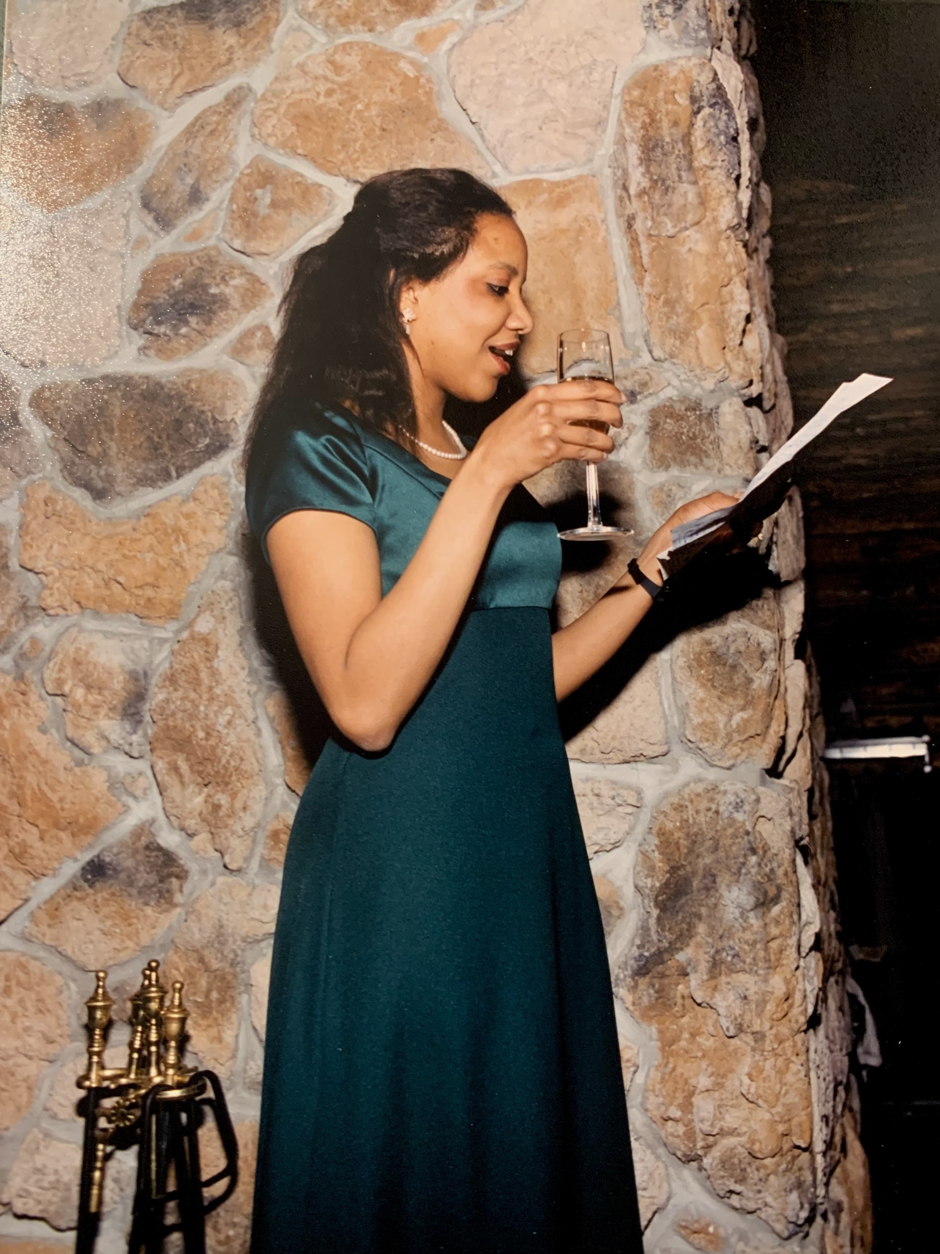 Ursula Guidry gives a toast at the author's wedding.