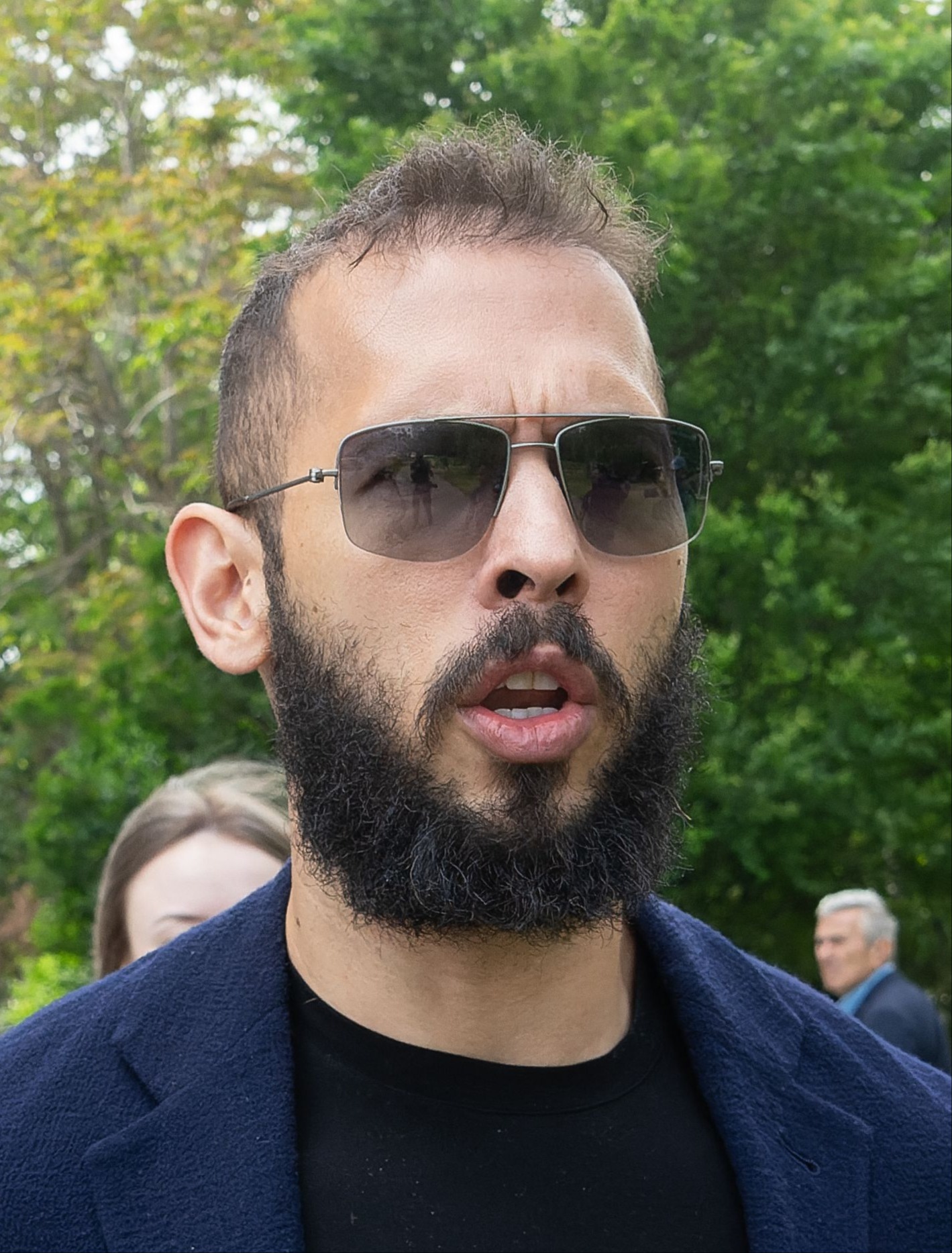 Andrew Tate leaving Bucharest Court.