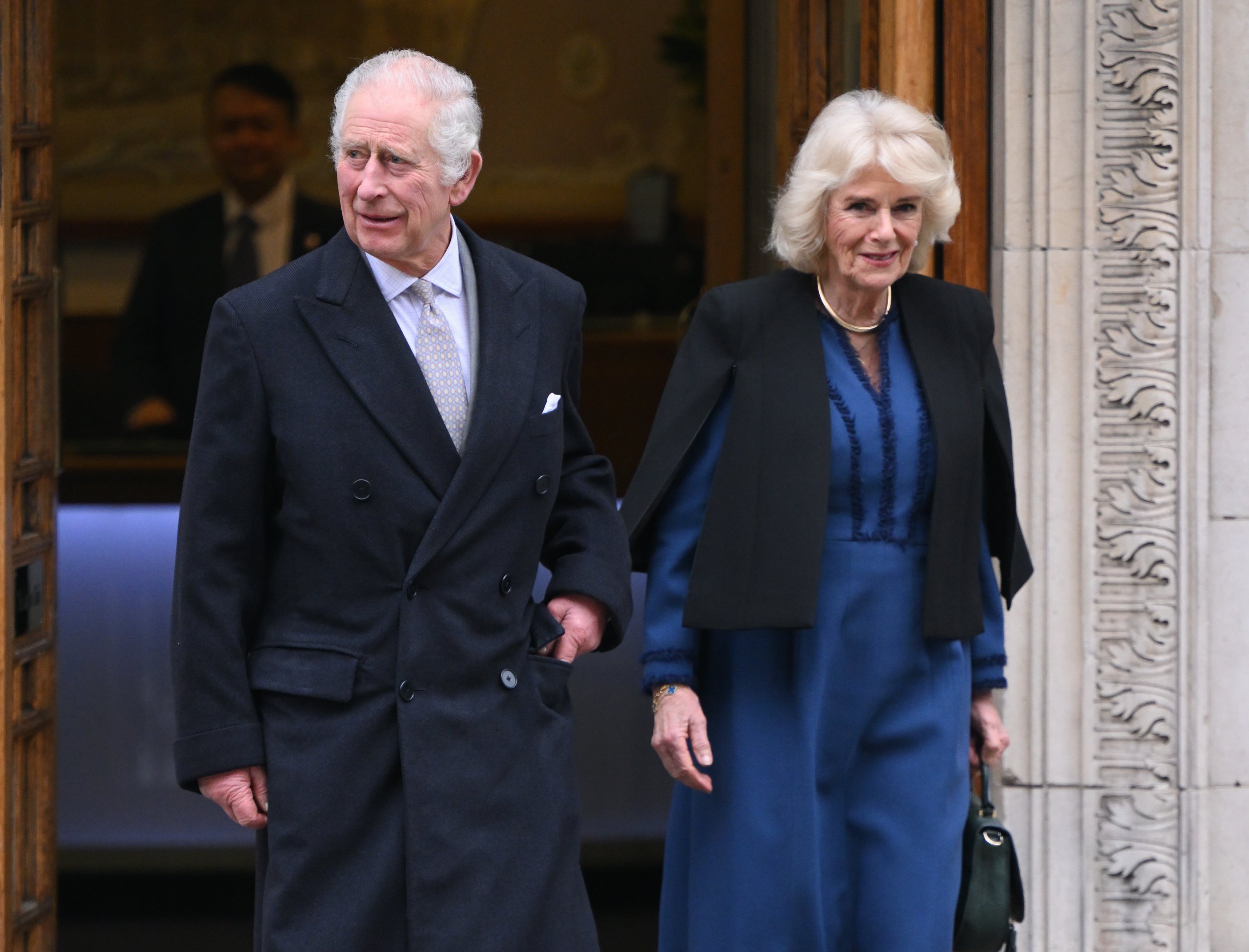 King Charles III with Queen Camilla leave The London Clinic in January after he underwent surgery 