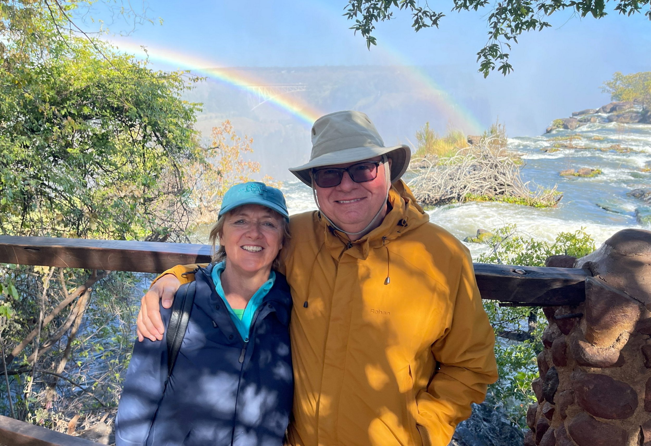 Roland Cherry and his wife Shirley on holiday at the Victoria Falls prior to the Hippo attack