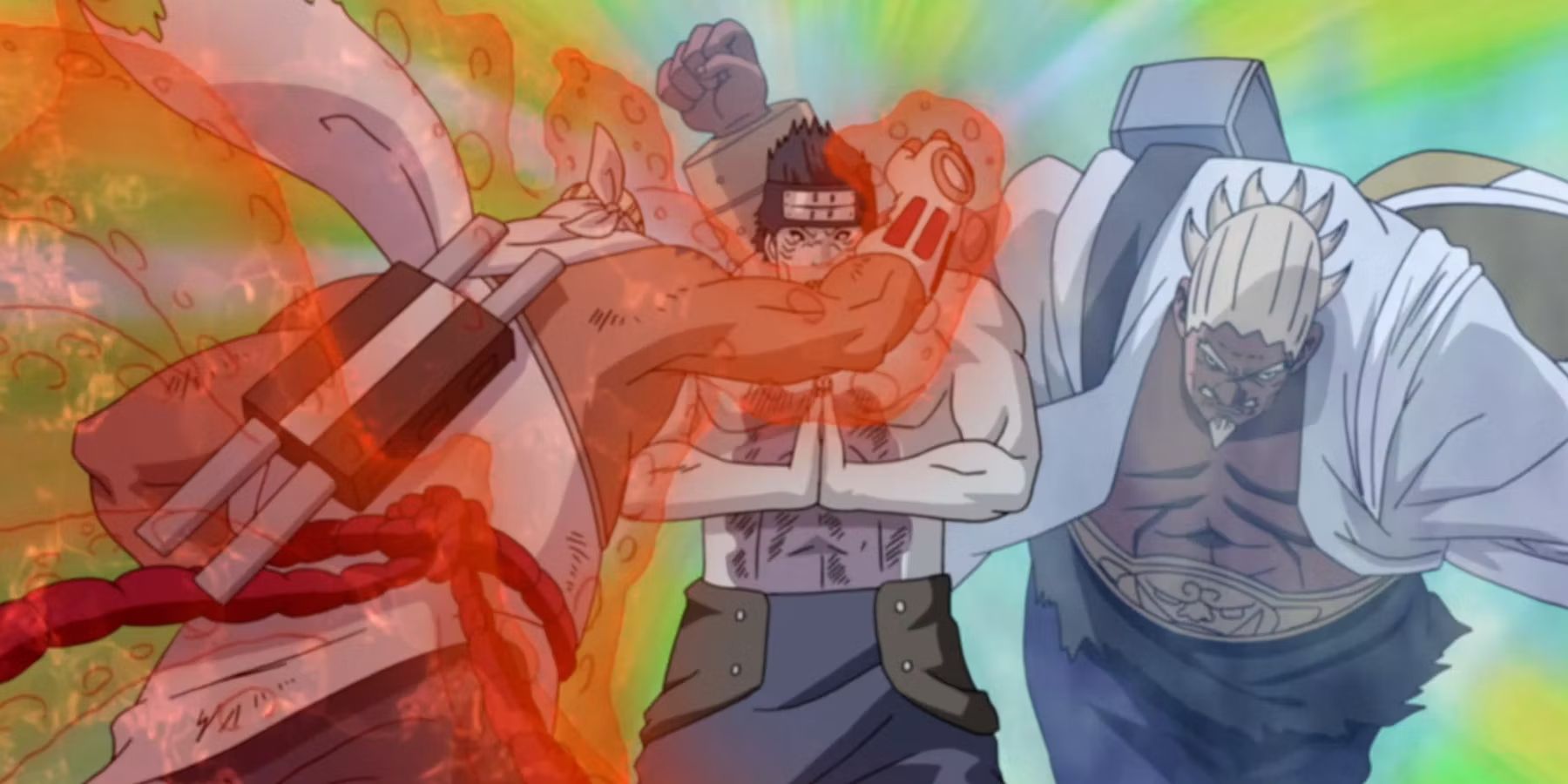 Naruto Shippuden Raikage A and Killer Bee using the Double Lariat against Kisame