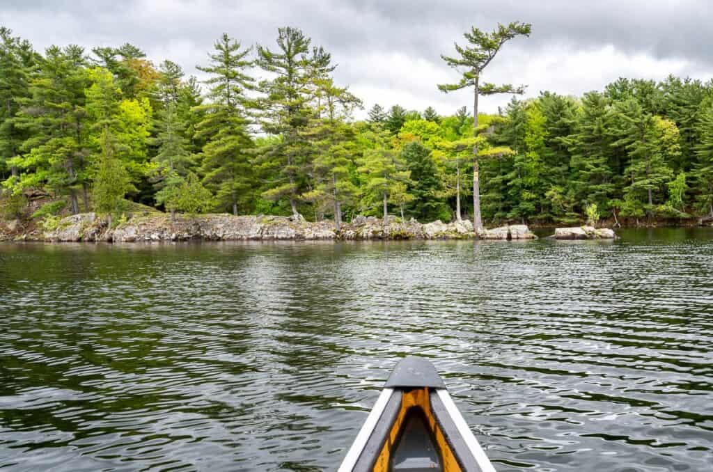 Canoeing on Birch Lake near Campsite 8