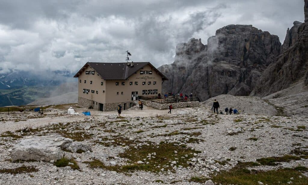 The Pisciadu Hut - a good place for a meal or a night