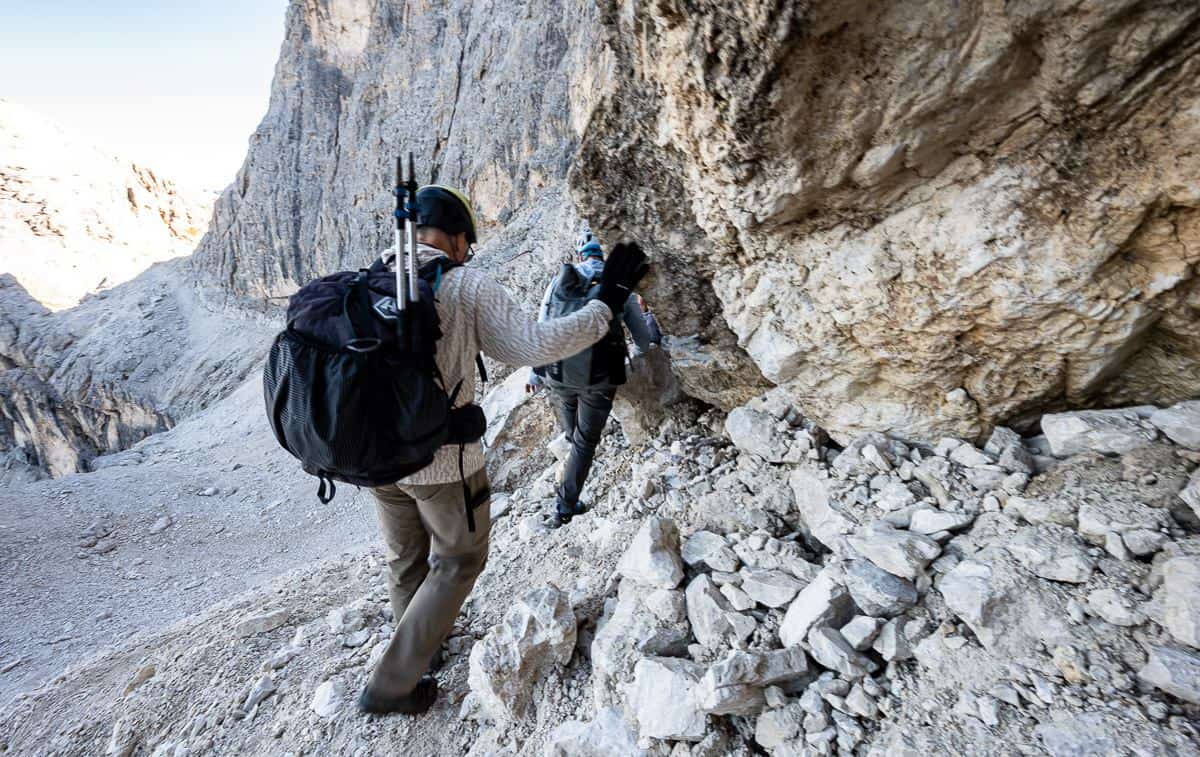 There's a cable section at the end of the first section of trail where I needed a boost to get up as the rock is slippery