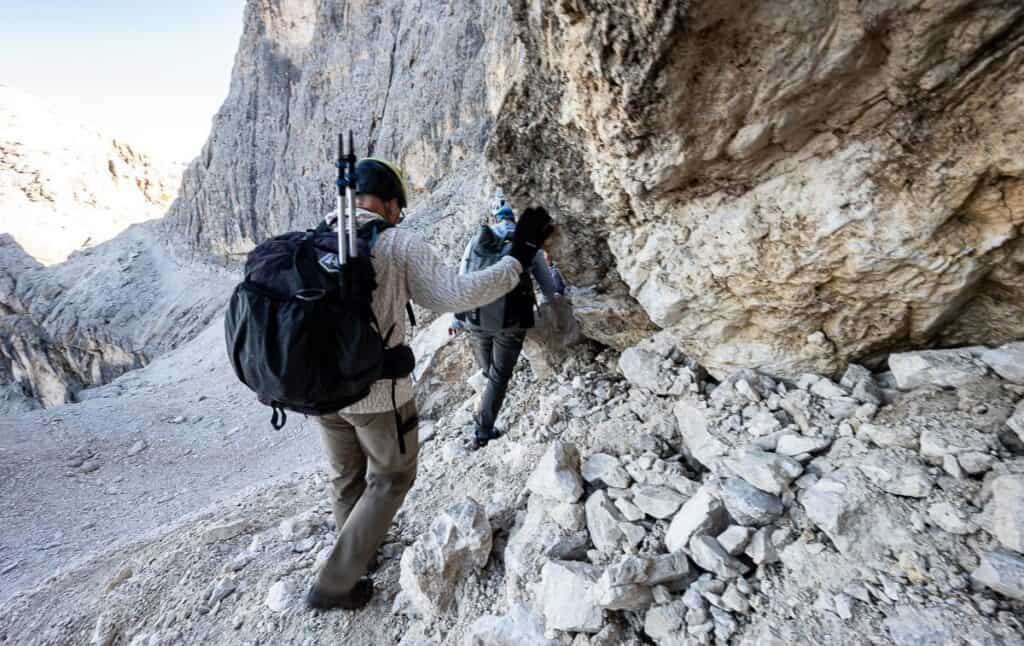There's a cable section at the end of the first section of trail where I needed a boost to get up as the rock is slippery