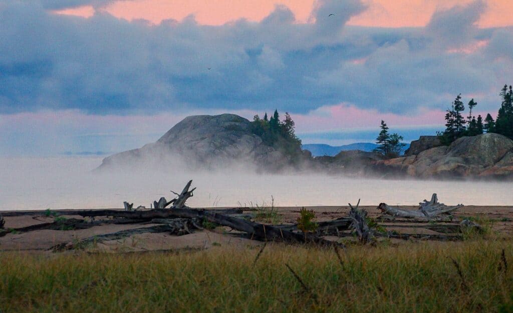 Sunrise in Pukaskwa National Park at Willow River Campground