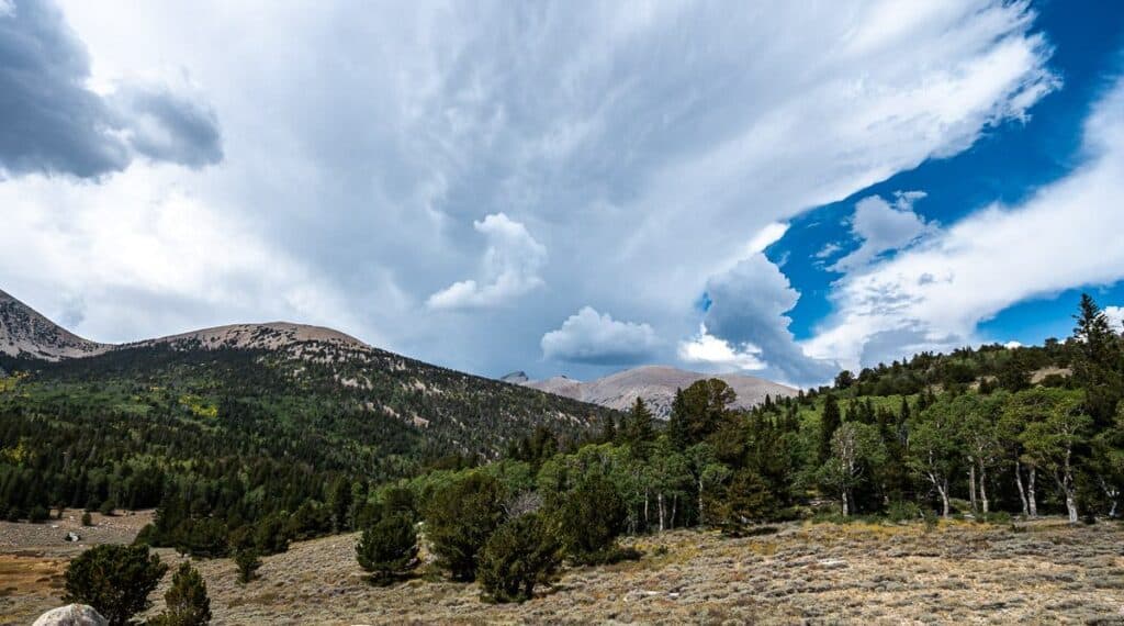 I wouldn't want to be at the top of Wheeler Peak with a storm like this moving in quickly