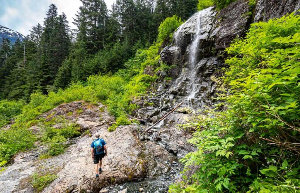One of the small but refreshing waterfalls along the route - but watch your footing