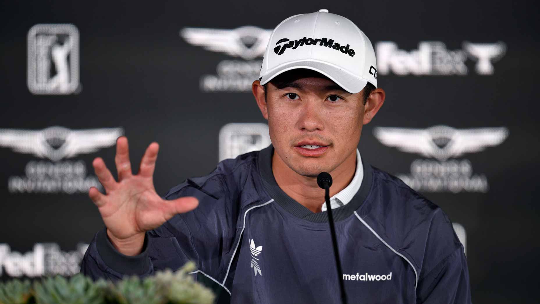 Collin Morikawa speaks to the media prior to the 2026 Genesis Invitational at Riviera.