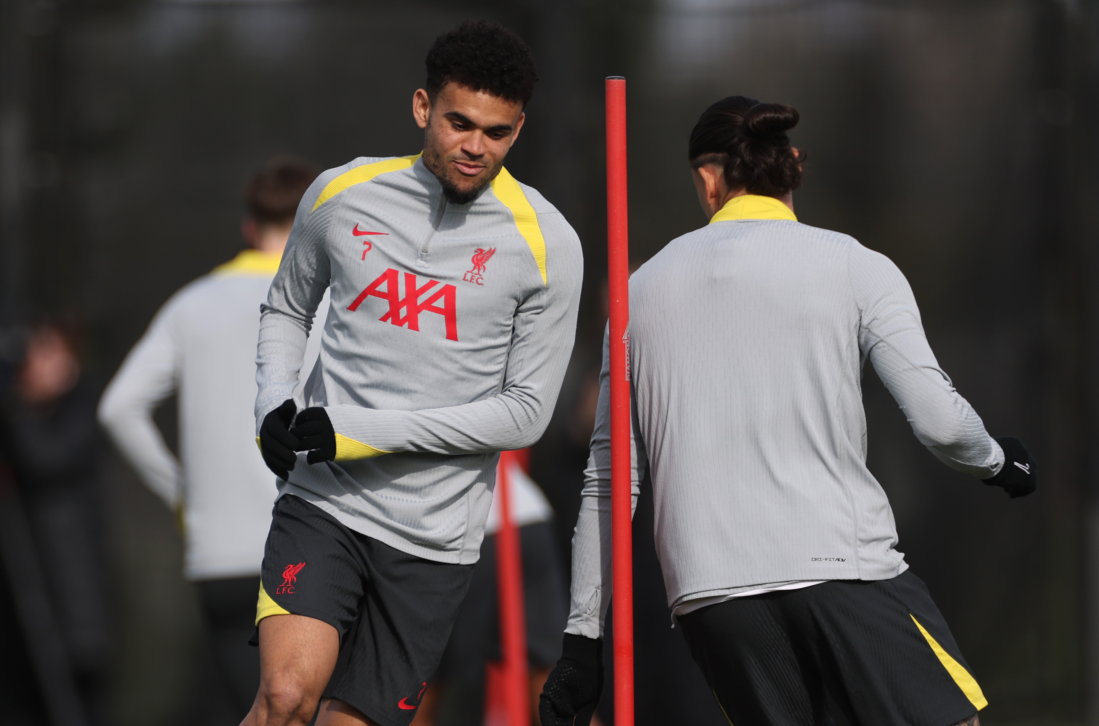 Luis Diaz in Liverpool training
