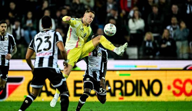 Koopmeiners on the pitch for Juventus against Udinese