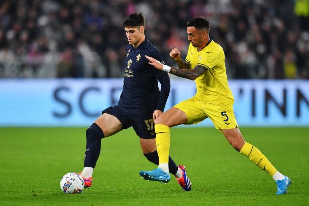 Vasilije Adzic on the pitch for Juventus