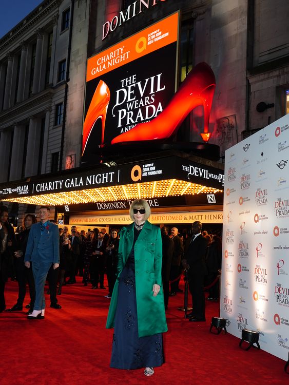 Anna Wintour attends the opening for the musical The Devil Wears Prada at the Dominion Theatre, London. Picture date: Sunday December 1, 2024.