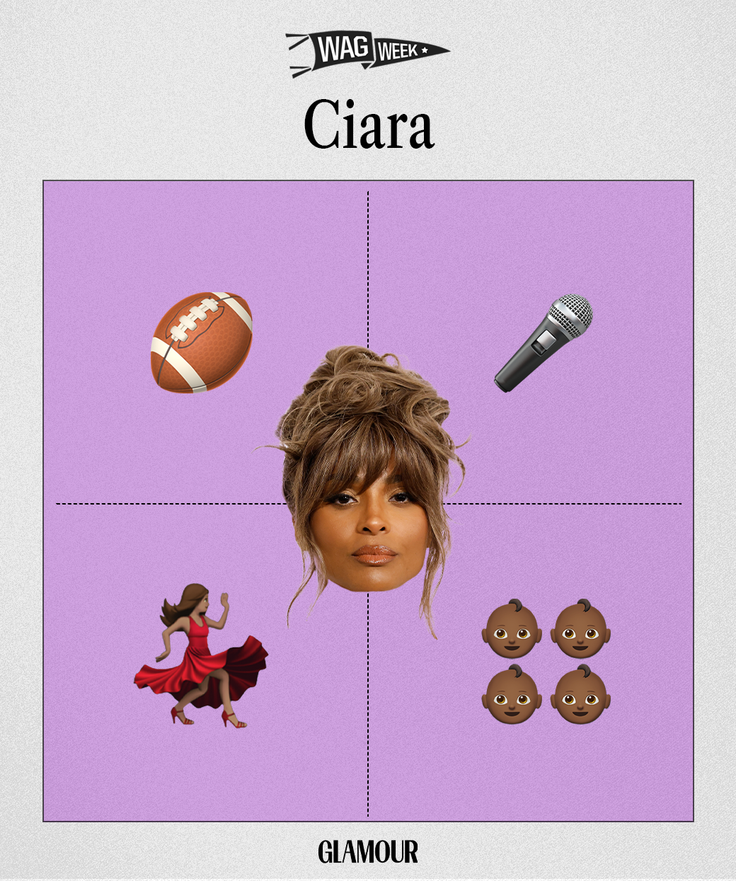 Image may contain Ciara Electrical Device Microphone People Person Advertisement Child Face Head Ball and Rugby