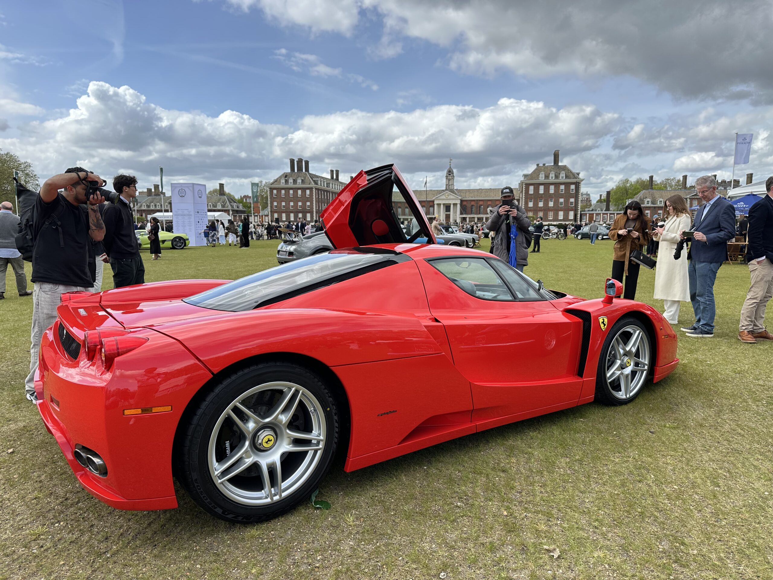 Ferrari Enzo (in Rosso Scuderia) at Salon Privé London 2026.