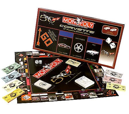 Corvette 50th Anniversary Collector's Edition Monopoly (Car-Themed Monopoly Games).