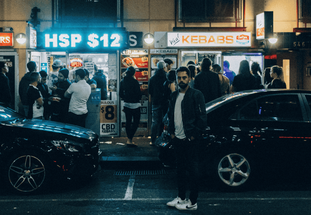 people enjoying late night meals in Melbourne CBD