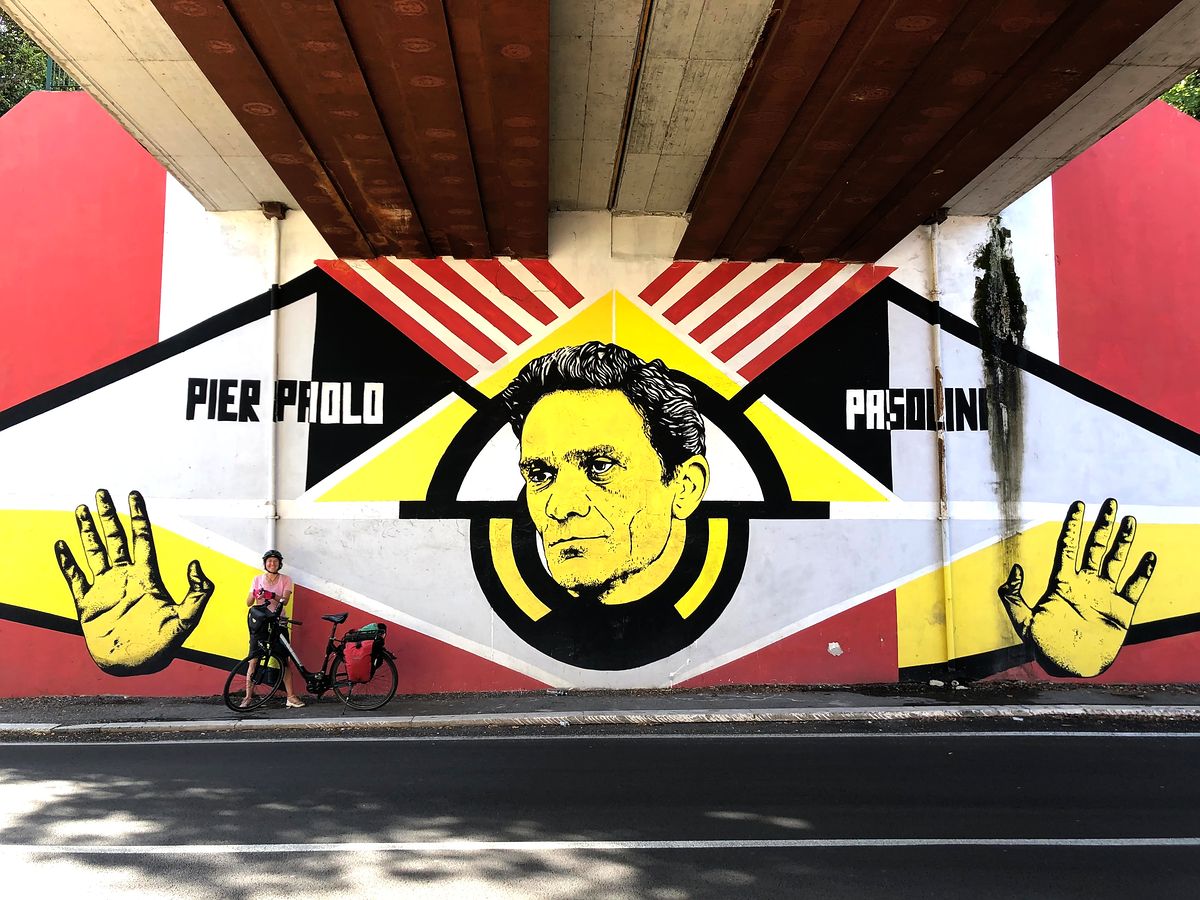 Pasolini street art on the outskirts of Rome